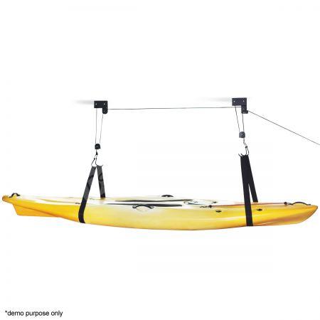 hoist pulley kayak rope hook lift rack ceiling garage bike storage system