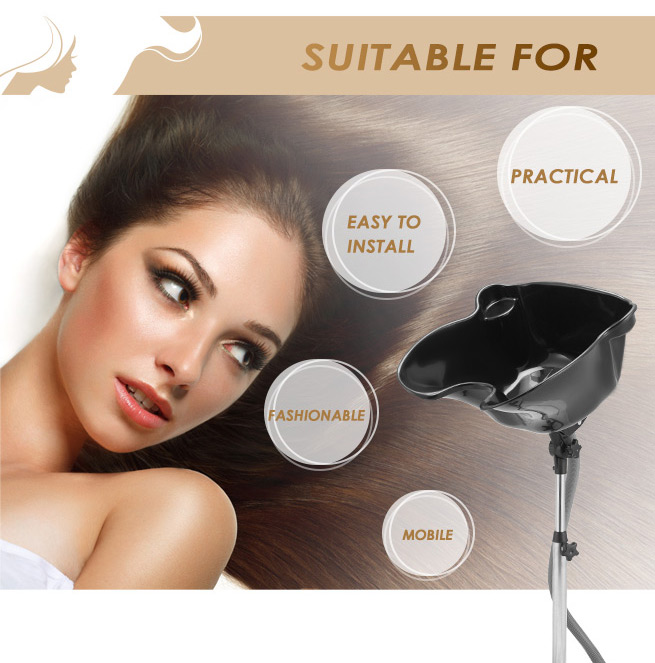 Salon Hair Basin Portable Mobile Hair Washing Drain Shampoo Bowl